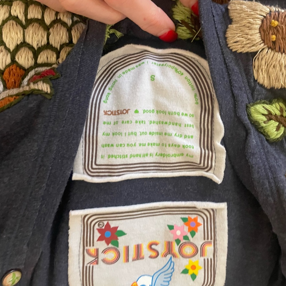 Johnny Was vintage hand stitched floral owl top - Picture 5 of 5